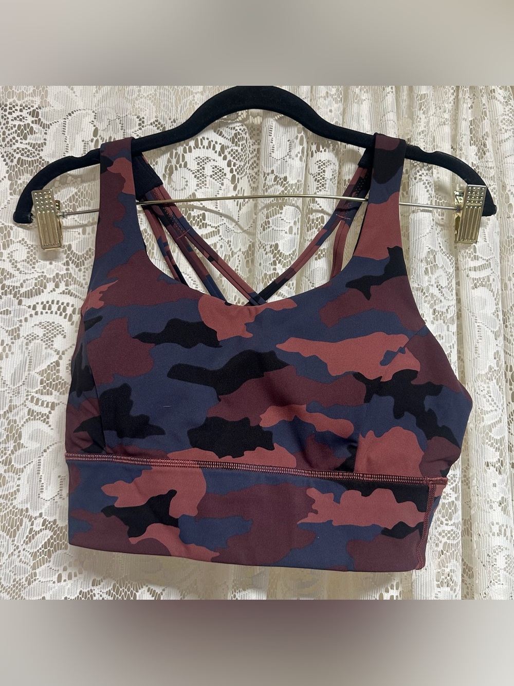 Lululemon Medium Support Smoky Red Night Camo Energy Bra